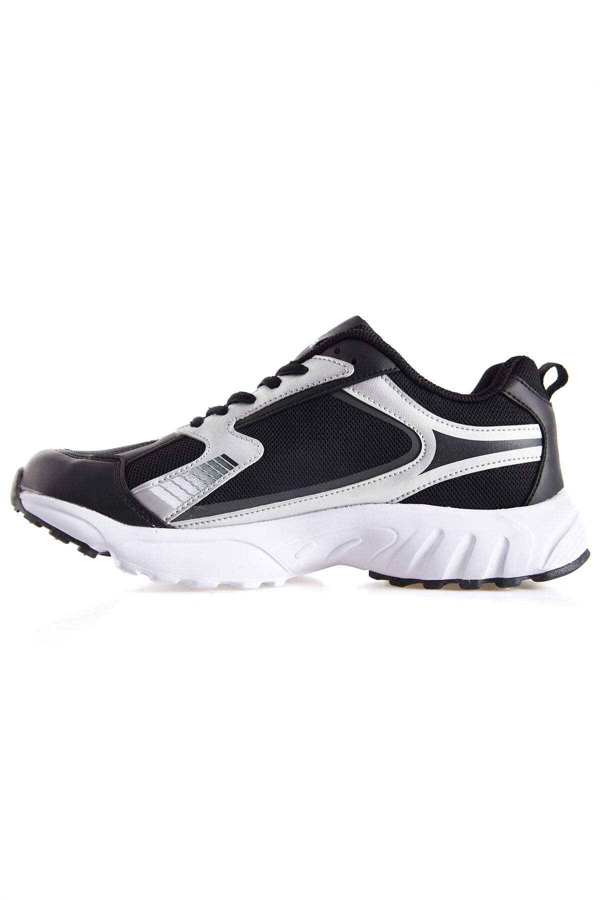 Black High Sole Flat Detailed PU Leather Men's Sports Shoes - 89121