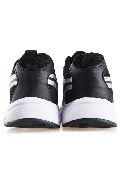 Black High Sole Flat Detailed PU Leather Men's Sports Shoes - 89121