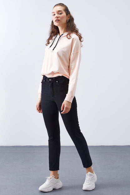 Salmon Long Sleeve Comfort Fit Hooded Women's Sweatshirt - 97115