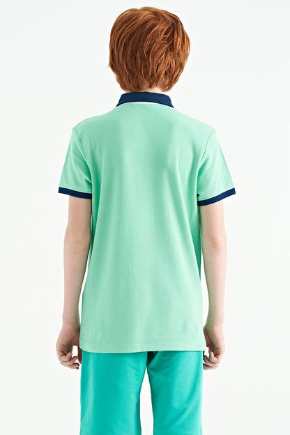 Print Detailed Standard Fit Polo Collar Boys T-Shirt - 11140