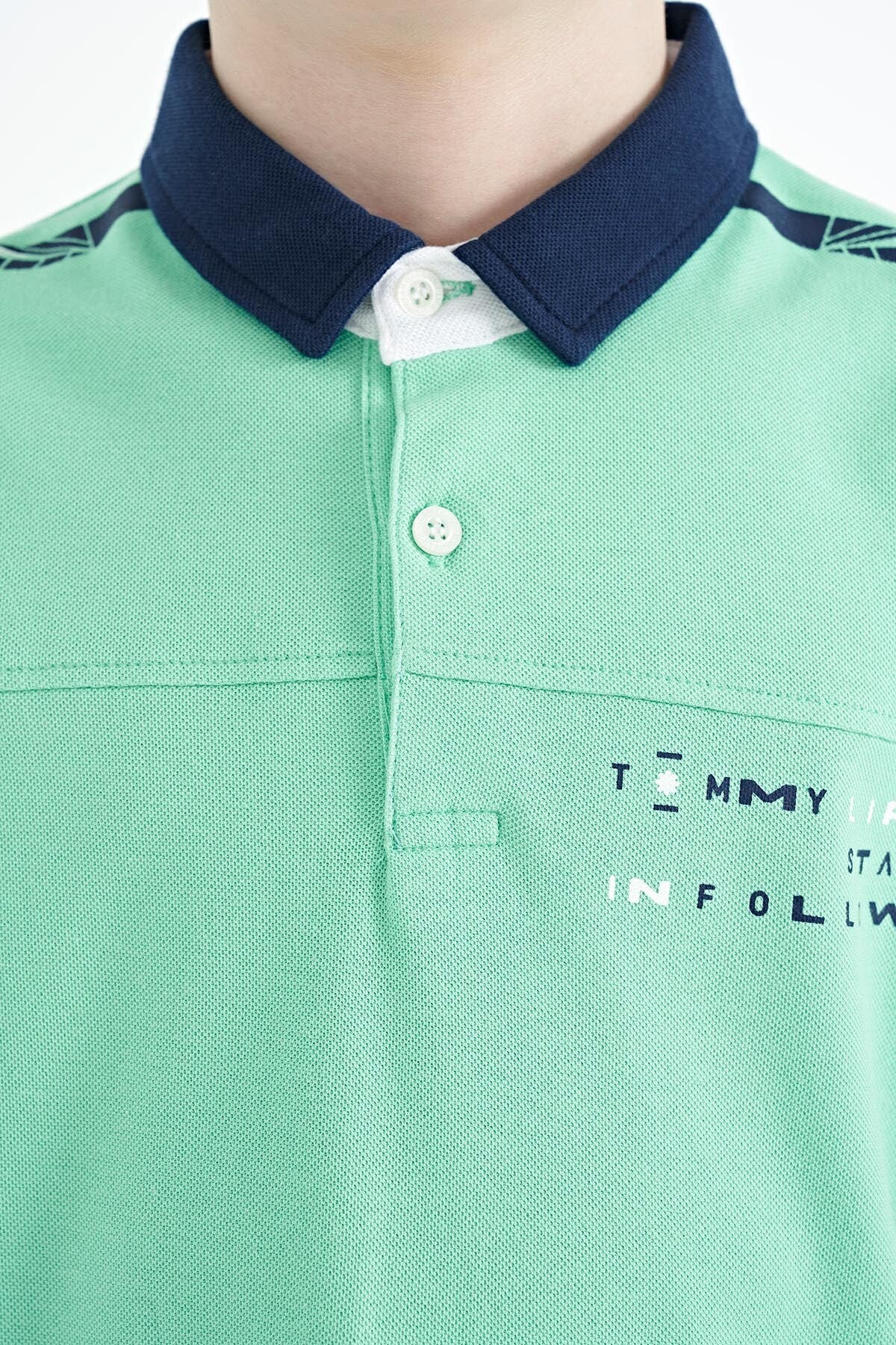 Print Detailed Standard Fit Polo Collar Boys T-Shirt - 11140