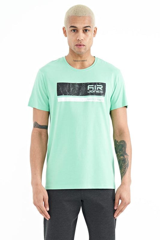 Luke Mint Green O Collar Men's T-Shirt - 88221