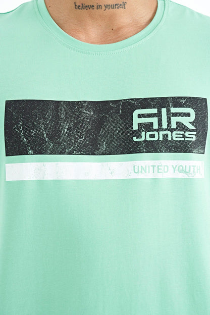 Luke Mint Green O Collar Men's T-Shirt - 88221