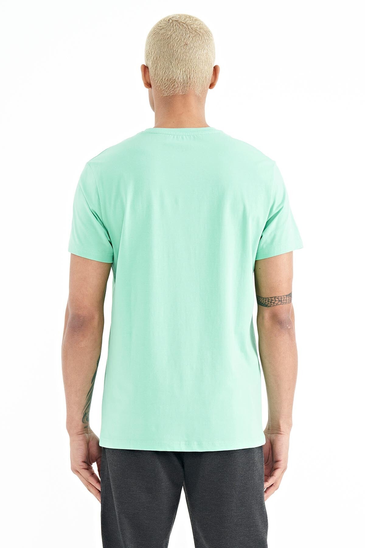 Luke Mint Green O Collar Men's T-Shirt - 88221
