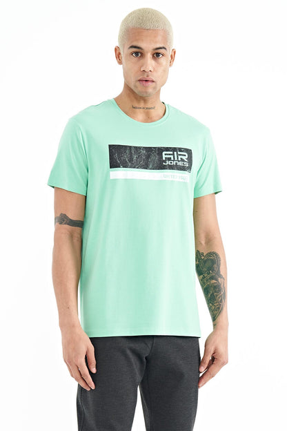 Luke Mint Green O Collar Men's T-Shirt - 88221