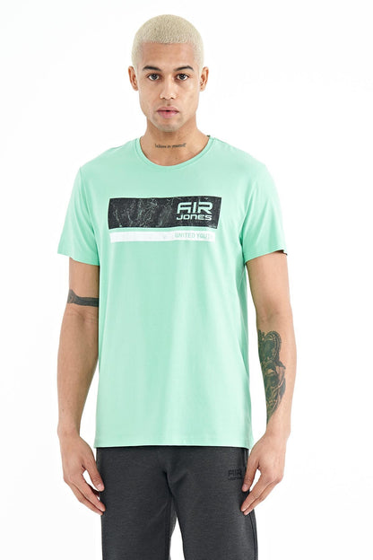 Luke Mint Green O Collar Men's T-Shirt - 88221