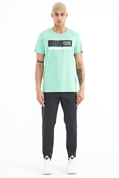 Luke Mint Green O Collar Men's T-Shirt - 88221
