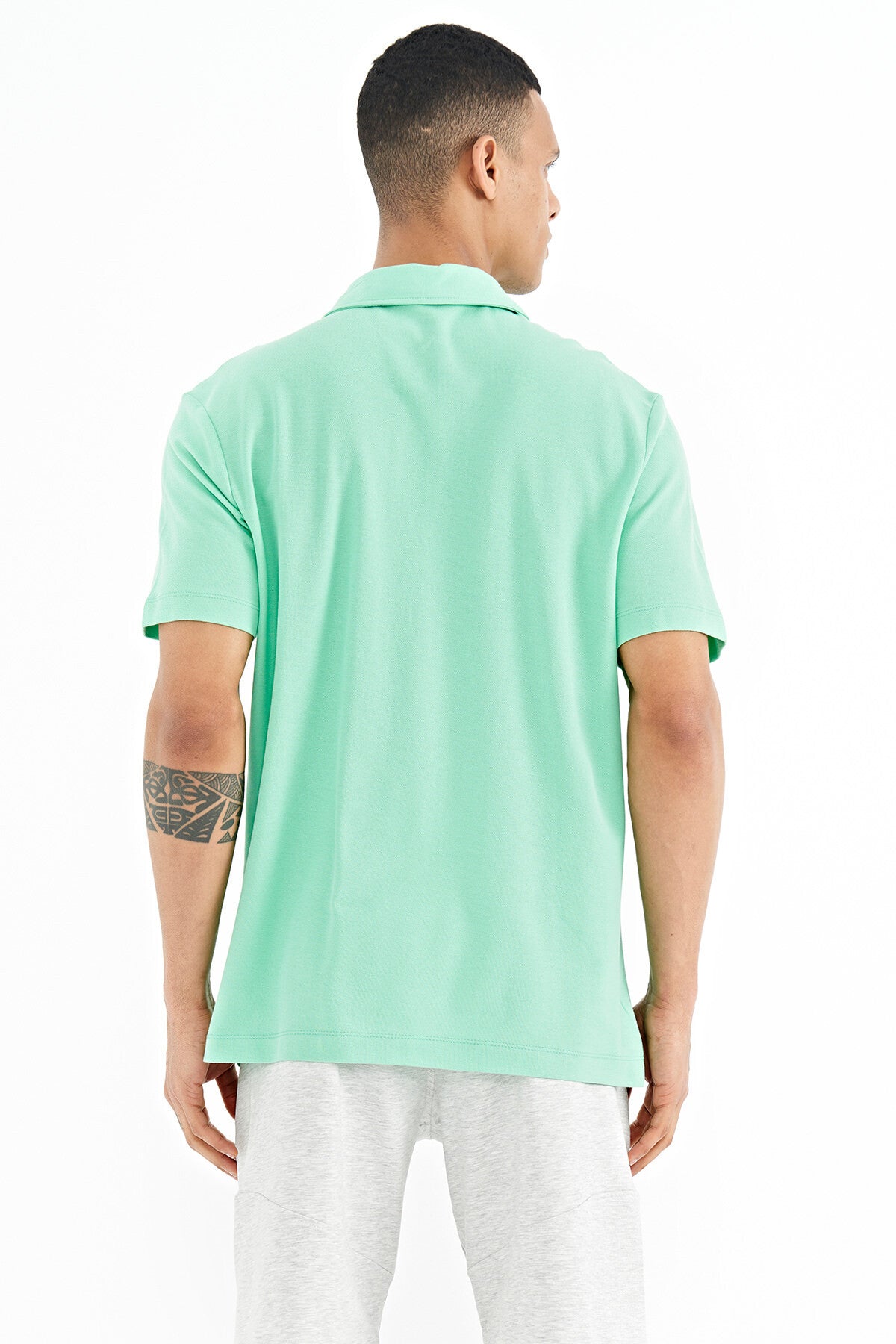 Pocket Detailed Printed Standard Fit Polo Collar Men's T-Shirt - 88241
