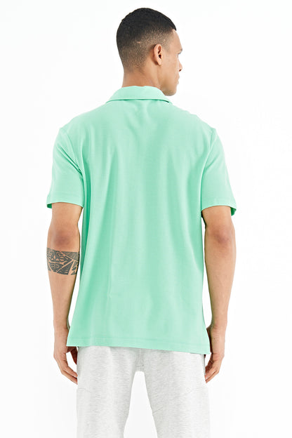 Pocket Detailed Printed Standard Fit Polo Collar Men's T-Shirt - 88241