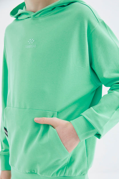 Forest Green Hooded Boys' Sweatshirt - 11177