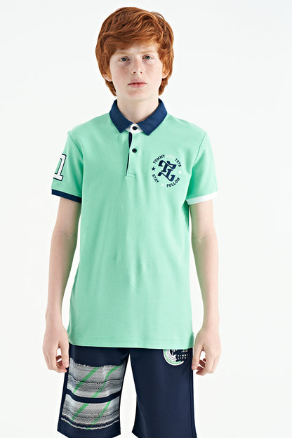 Standard Pattern Polo Collar Boys T-Shirt - 11086