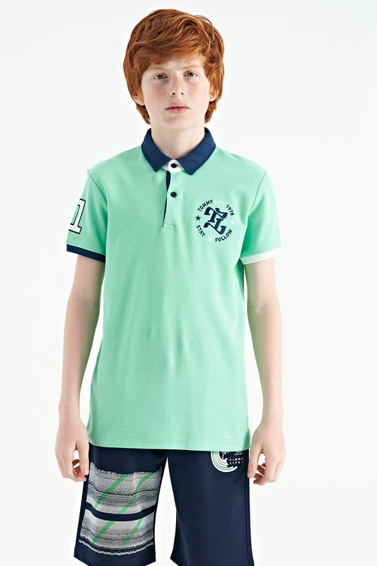 Standard Pattern Polo Collar Boys T-Shirt - 11086