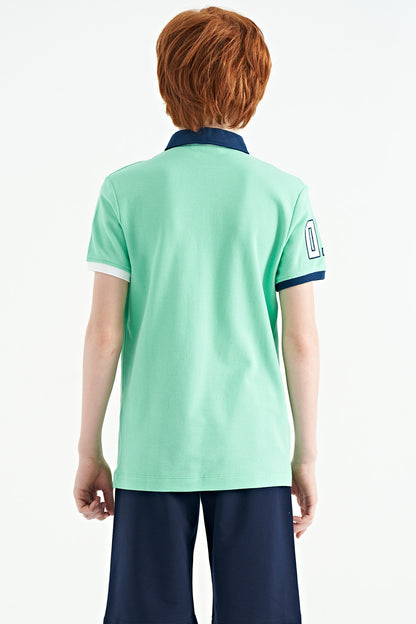 Standard Pattern Polo Collar Boys T-Shirt - 11086