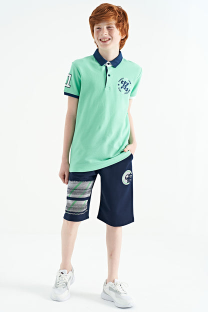 Standard Pattern Polo Collar Boys T-Shirt - 11086