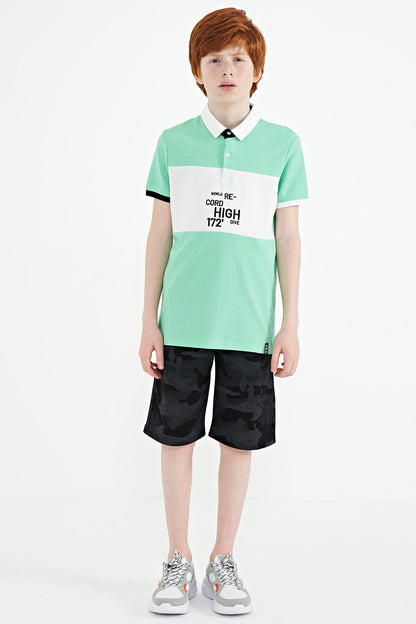 Embroidered Detailed Standard Fit Polo Collar Boys T-Shirt - 11110