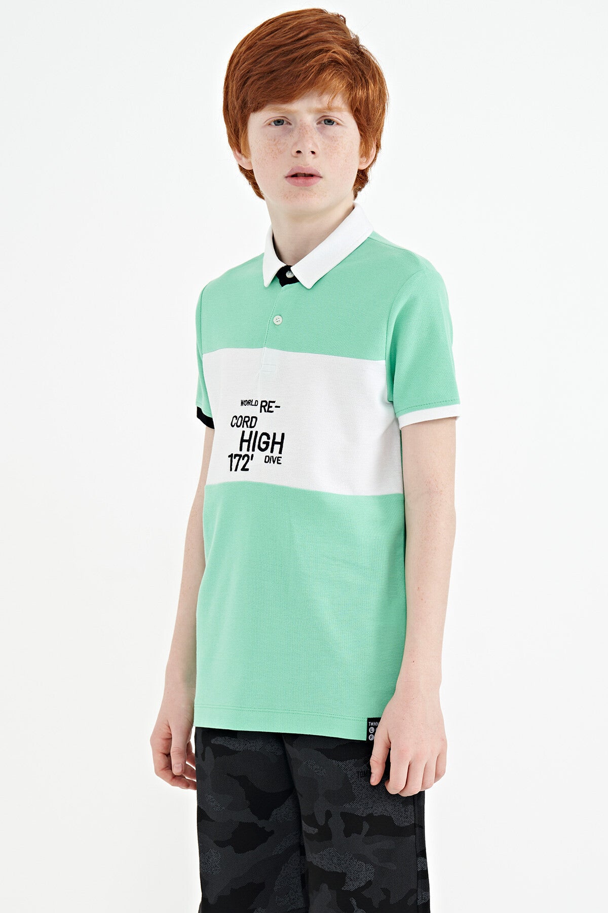 Embroidered Detailed Standard Fit Polo Collar Boys T-Shirt - 11110
