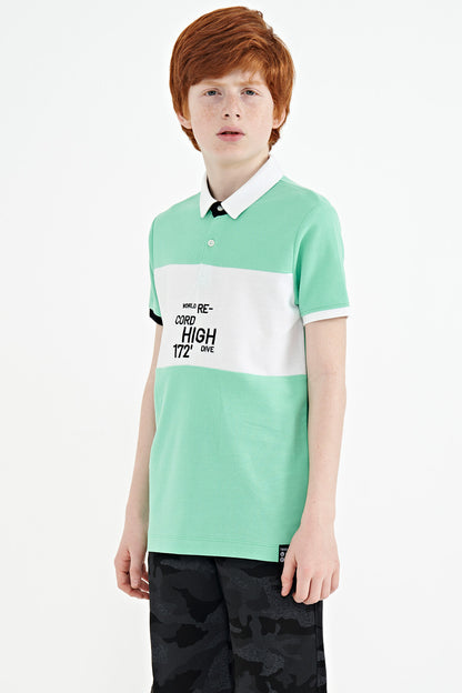 Embroidered Detailed Standard Fit Polo Collar Boys T-Shirt - 11110