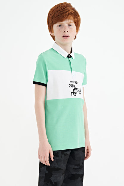 Embroidered Detailed Standard Fit Polo Collar Boys T-Shirt - 11110