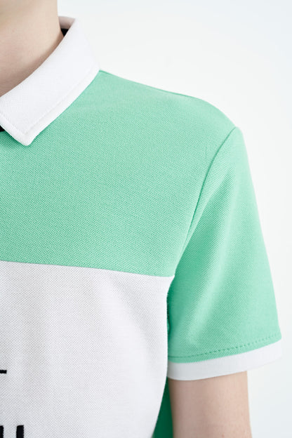 Embroidered Detailed Standard Fit Polo Collar Boys T-Shirt - 11110