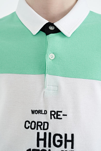 Embroidered Detailed Standard Fit Polo Collar Boys T-Shirt - 11110