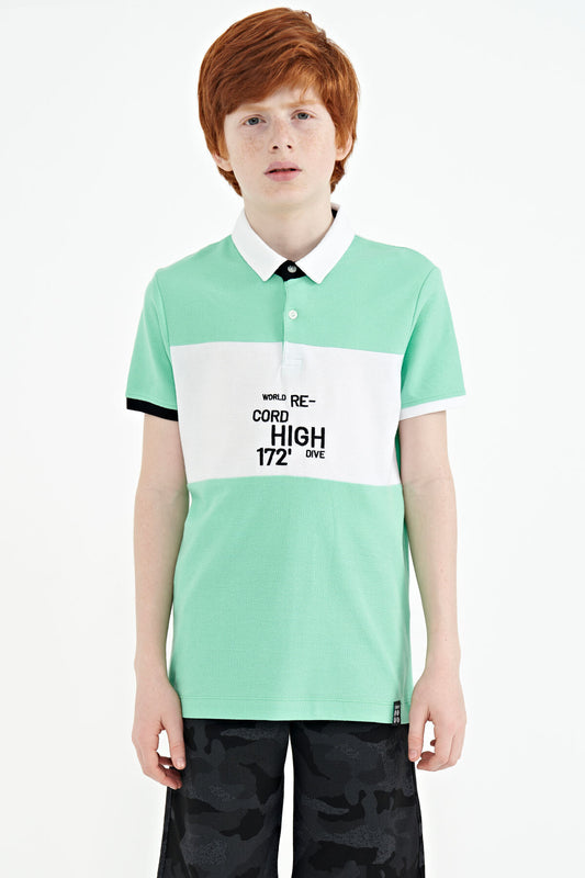 Embroidered Detailed Standard Fit Polo Collar Boys T-Shirt - 11110