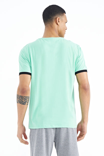 Olive Green Printed O Collar Standard Fit Men's T-shirt - 88169