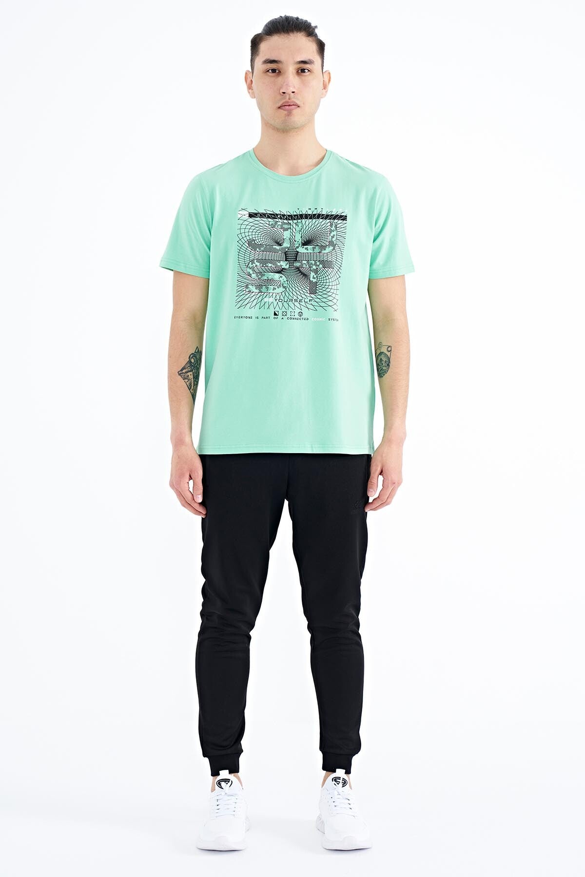 Printed O Collar Standard Fit Men's T-shirt - 88170