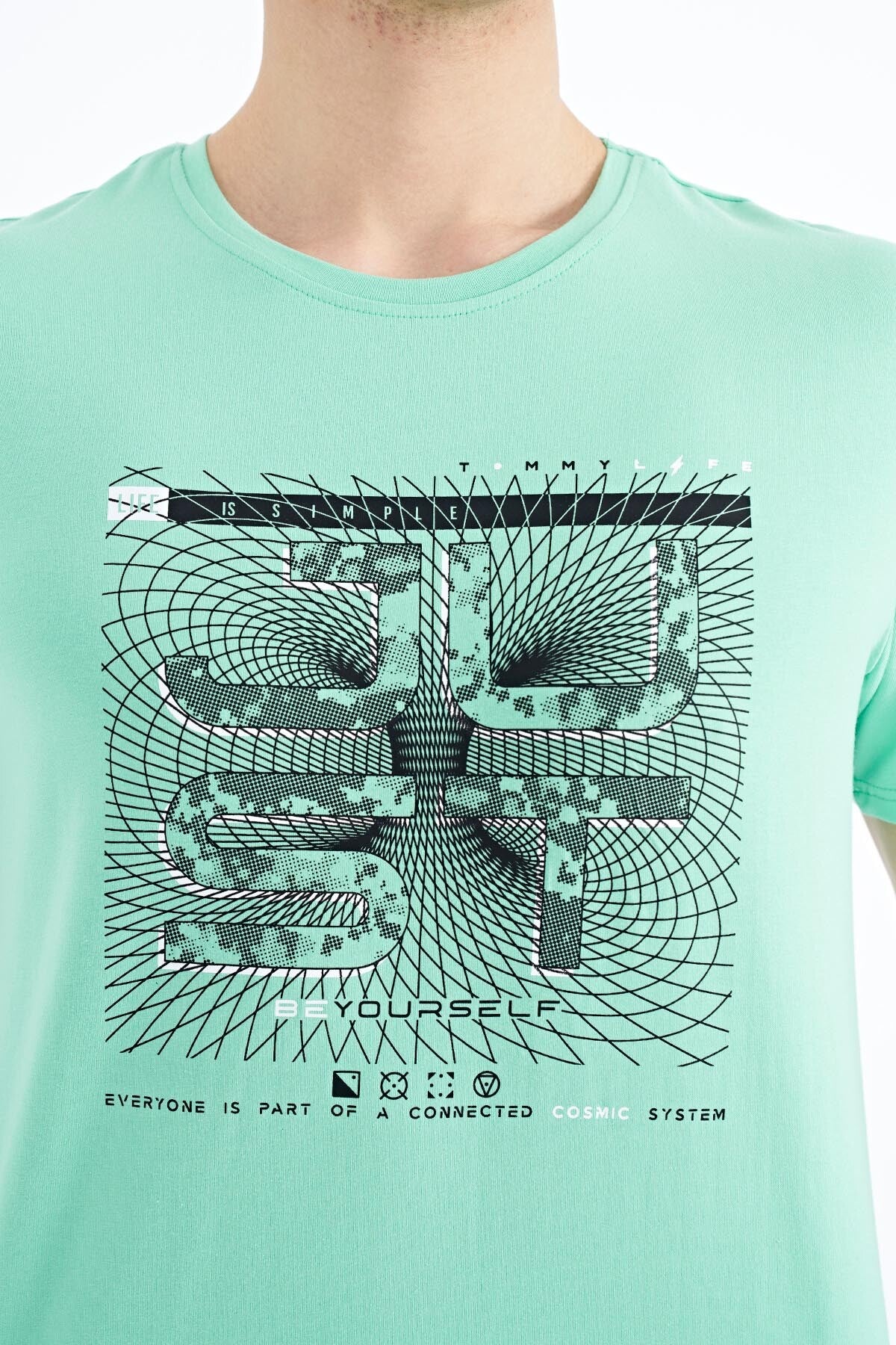 Printed O Collar Standard Fit Men's T-shirt - 88170