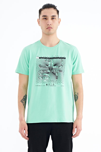Printed O Collar Standard Fit Men's T-shirt - 88170