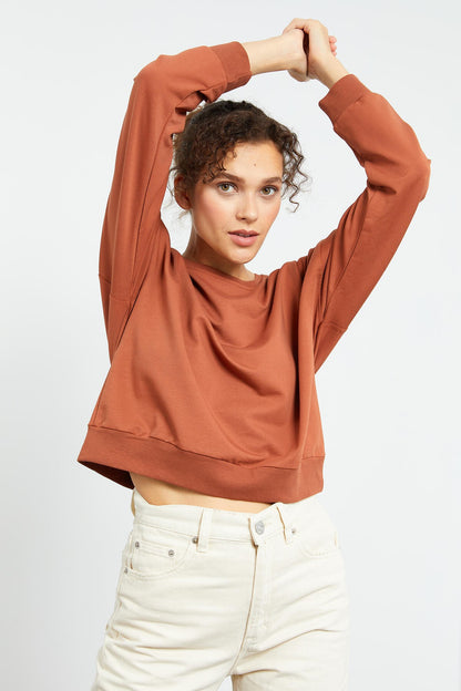 Cinnamon Basic Comfort Fit O Neck Women's Sweatshirt - 97114