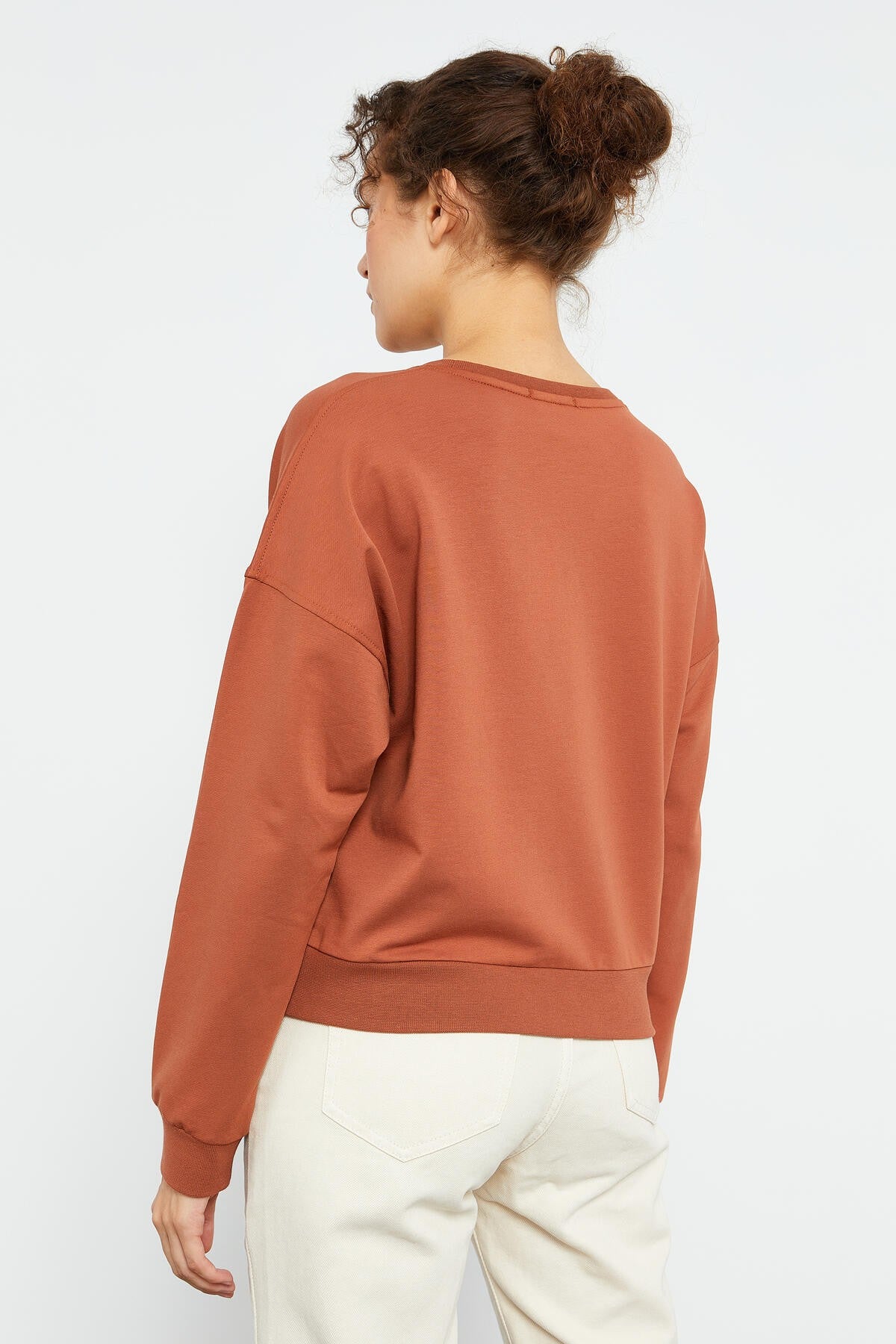 Cinnamon Basic Comfort Fit O Neck Women's Sweatshirt - 97114