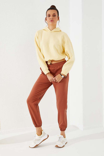 Cinnamon Striped Print Comfort Fit Elastic Cuff Women's Tracksuit Bottom - 94585