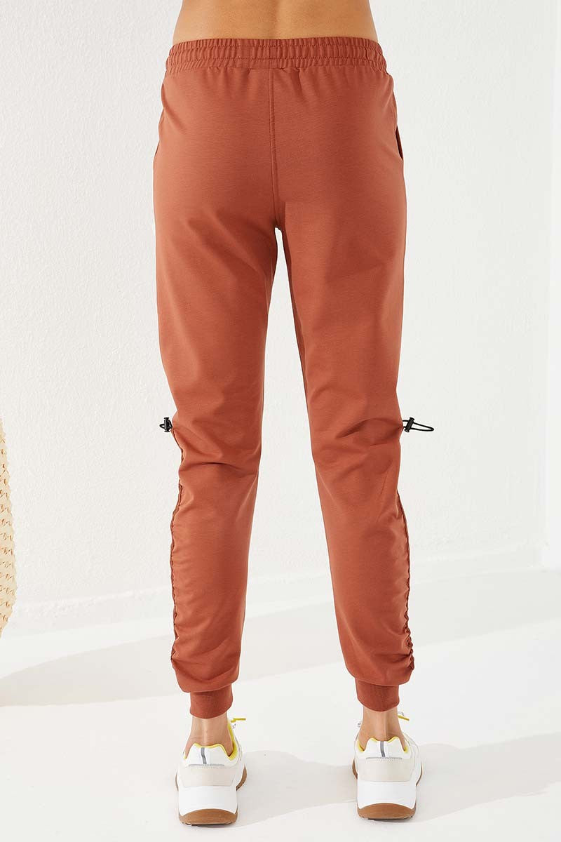 Cinnamon Extrafor Detailed Comfort Fit Cuffed Women's Tracksuit Bottom - 94587