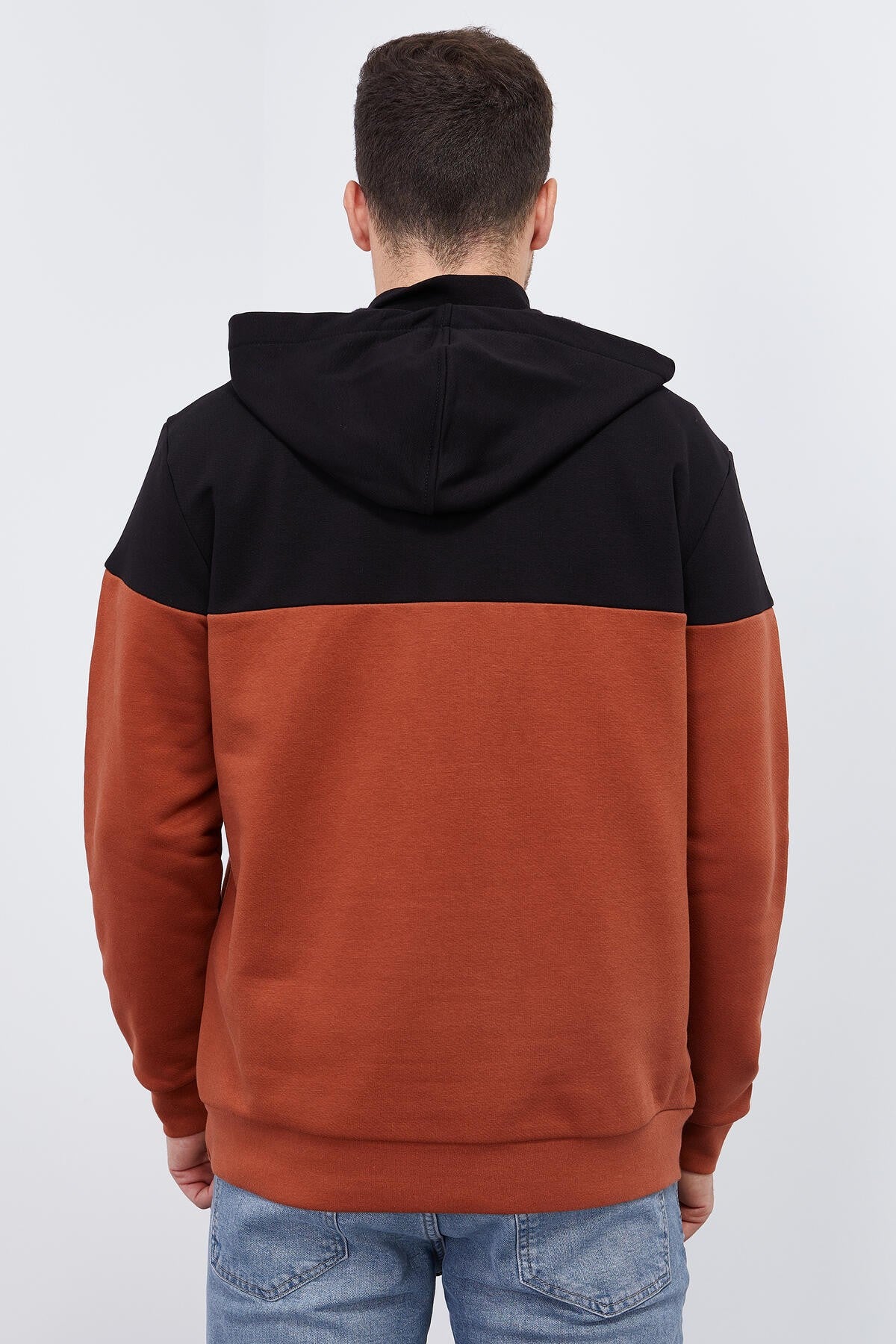 Cinnamon Men's Half-Zip Standard Fit Hooded Sweatshirt - 88033