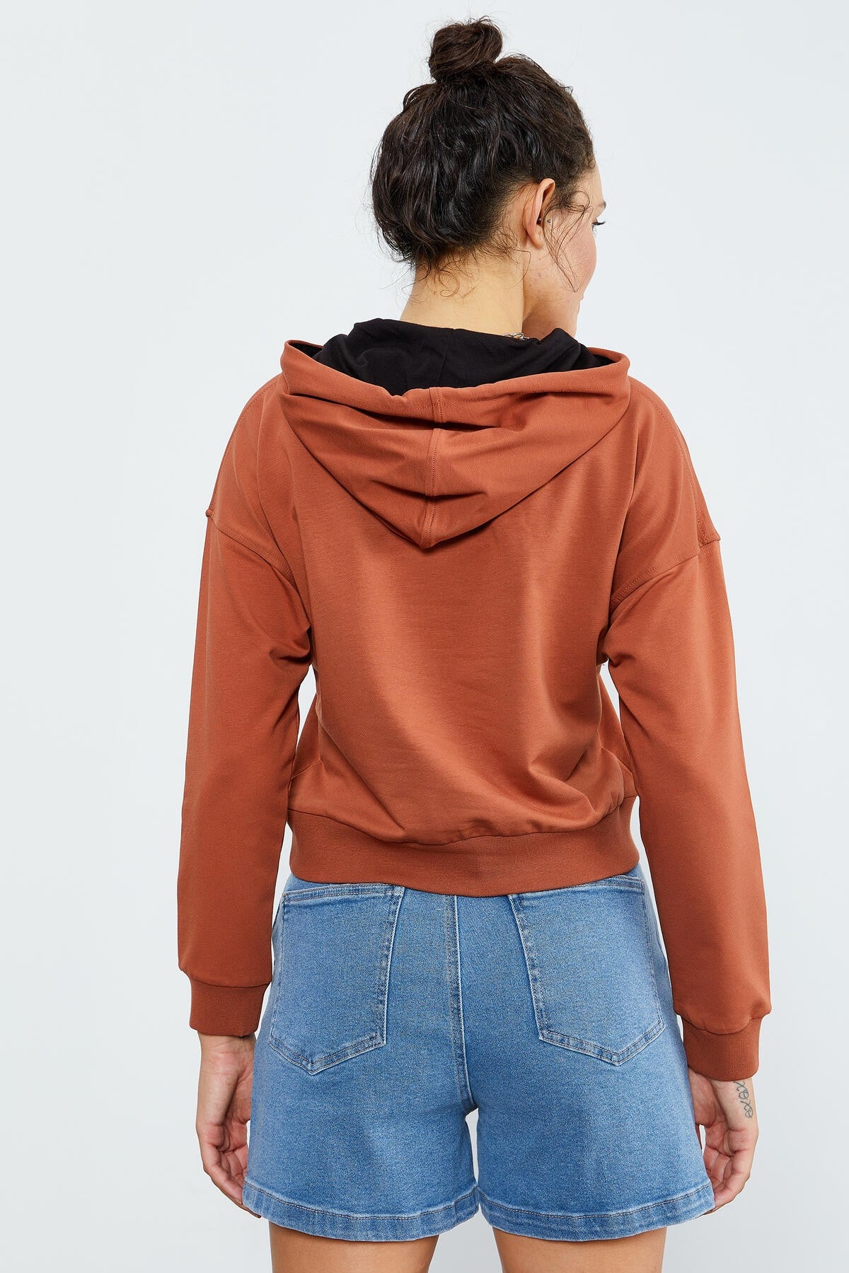 Cinnamon Long Sleeve Comfort Fit Hooded Women's Sweatshirt - 97115