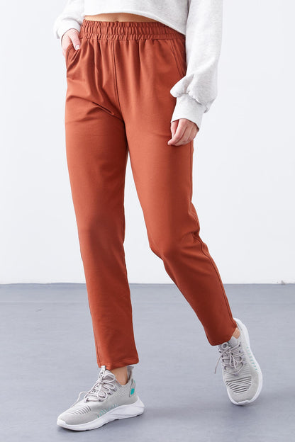 Cinnamon High Waist Jogger Comfort Fit Slim Leg Women's Tracksuit Bottom - 94566