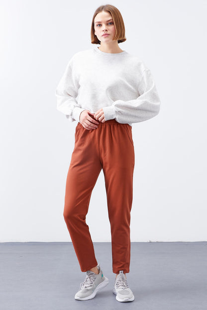 Cinnamon High Waist Jogger Comfort Fit Slim Leg Women's Tracksuit Bottom - 94566