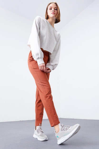 Cinnamon High Waist Jogger Comfort Fit Slim Leg Women's Tracksuit Bottom - 94566