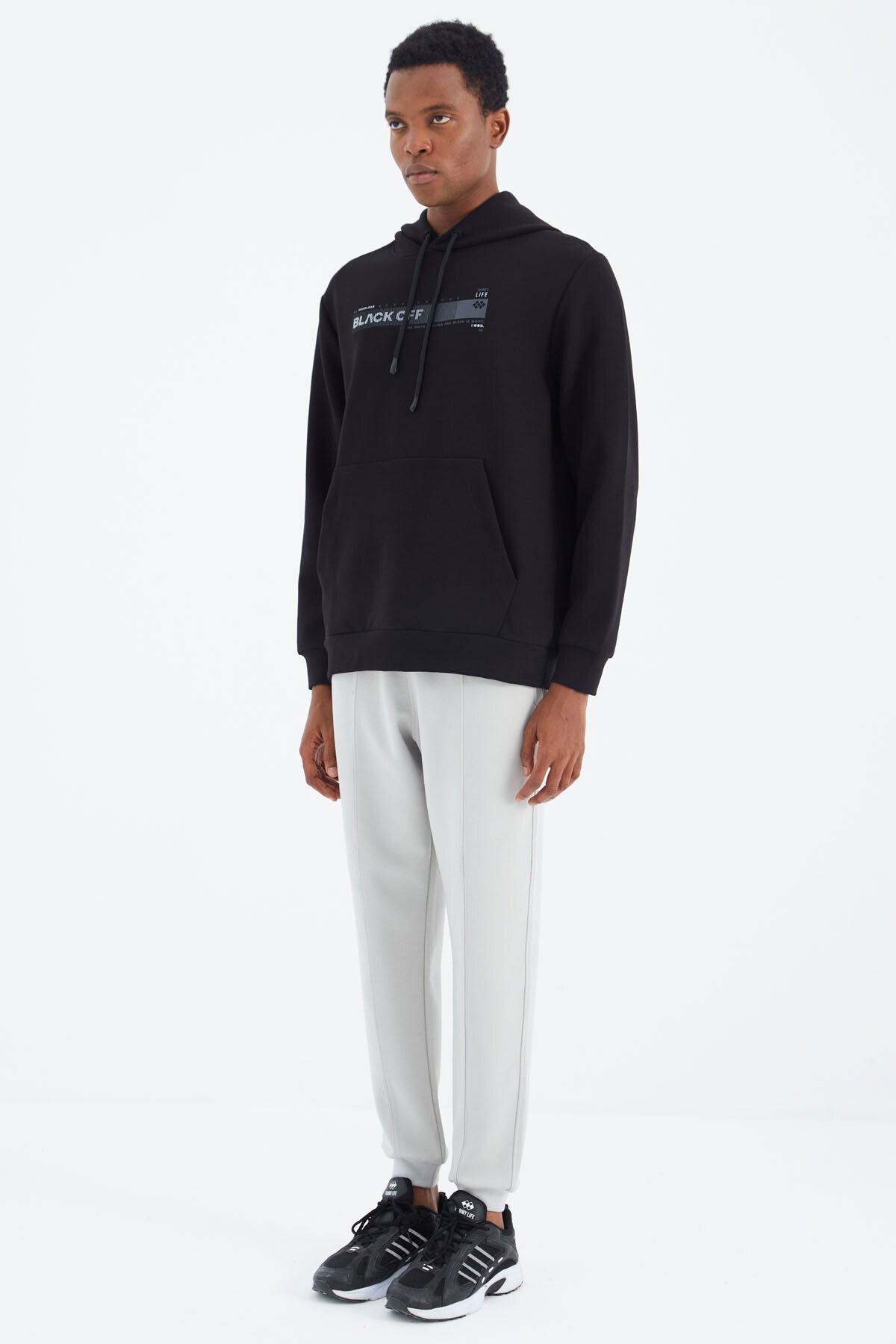 Stone Laced Front Stitch Detailed Standard Fit Men's Tracksuit Bottom - 84994