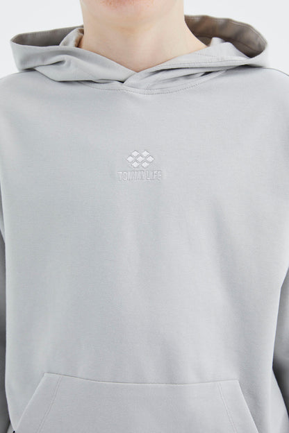 Stone Hooded Boys' Sweatshirt - 11177