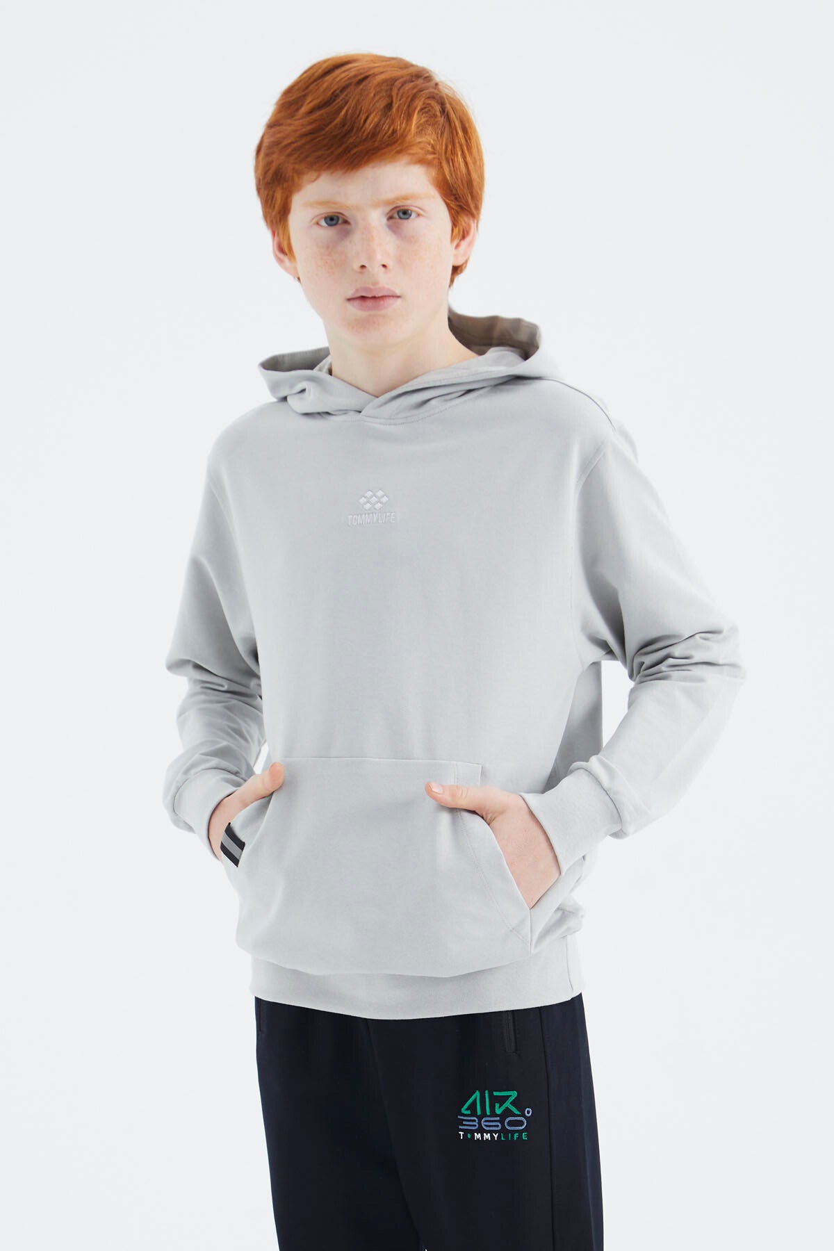 Stone Hooded Boys' Sweatshirt - 11177