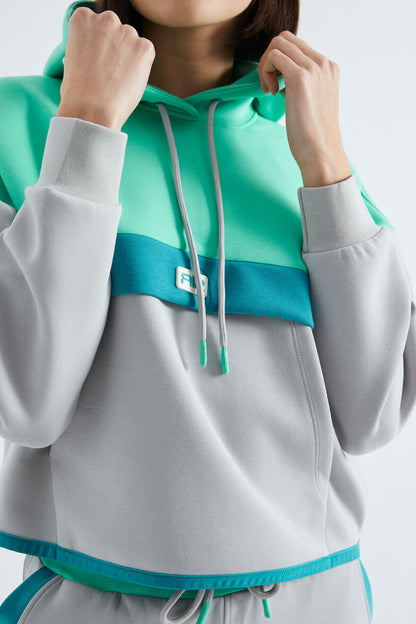 Stone Hooded Cotton Color Block Women's Tracksuit Set - 95327