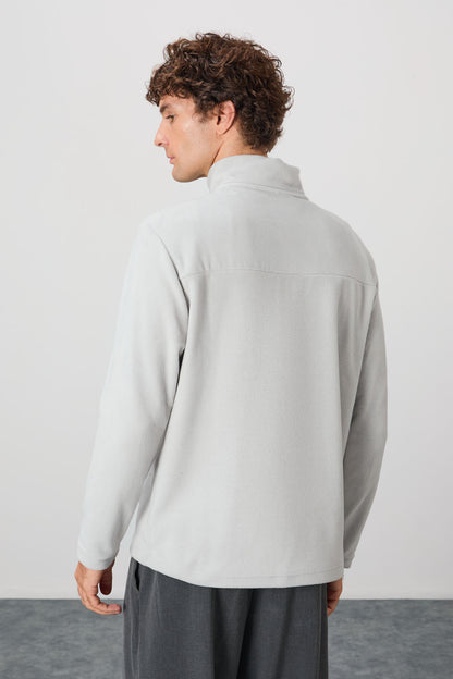 River Stone Upright Collar Men's Fleece Sweatshirt - 88310