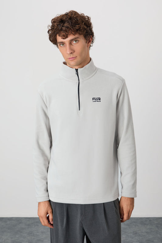 River Stone Upright Collar Men's Fleece Sweatshirt - 88310