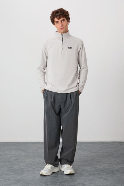 River Stone Upright Collar Men's Fleece Sweatshirt - 88310