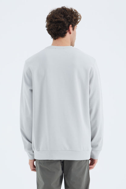 Stone O Collar Shoulder Strip Detailed Relax Fit Men's Sweatshirt - 88279