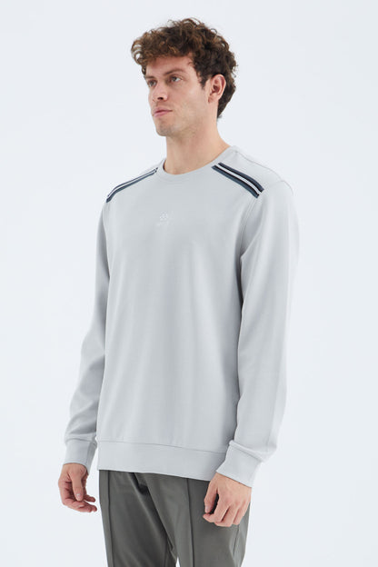 Stone O Collar Shoulder Strip Detailed Relax Fit Men's Sweatshirt - 88279