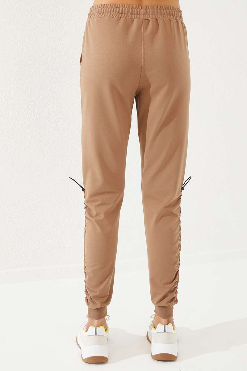 Detailed Extra Comfort Earth Women's Hooded Tracksuit Bottom - 94587