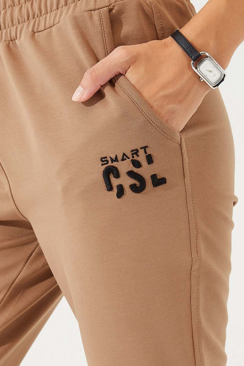 Detailed Extra Comfort Earth Women's Hooded Tracksuit Bottom - 94587