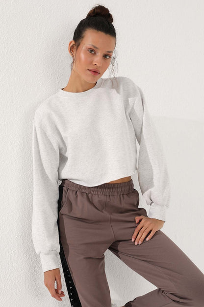 Striped Earth Detailed Jogger Comfort Fit Elastic Cuff Women's Tracksuit Bottom - 94579